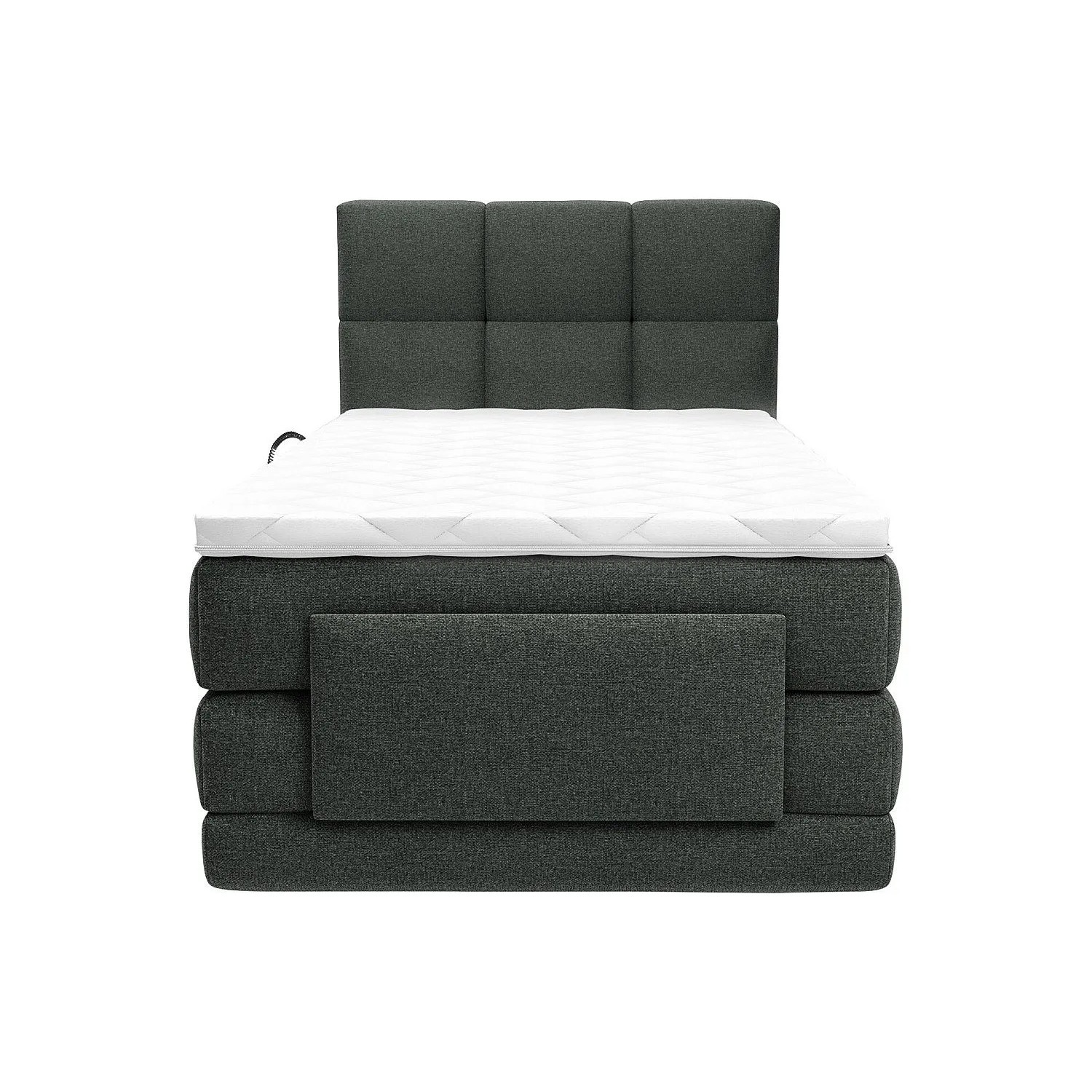 Vente-unique Boxspringbett Lodi Anthrazitgrau 215 cm