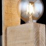 Globo Wandleuchte ADALIE in Schwarz Matt/Dunkelbraun mit Holzelement und E27-Fassung.