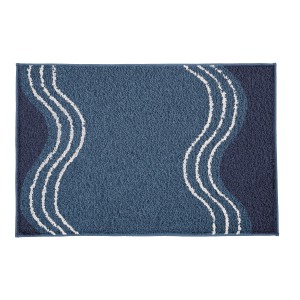 Kleine Wolke Badteppich Move, 50x60 cm, Iceblue mit Wellenmuster.