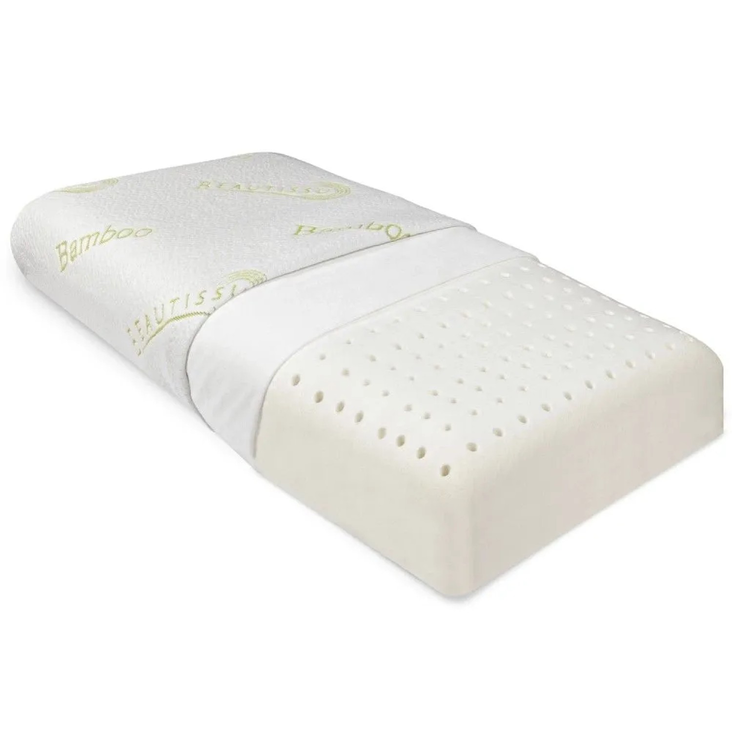 Beautissu BeauErgo BN Memory Foam Nackenstützkissen Bambus 65x40x14