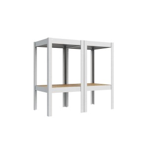 Ar Shelving Regal Rivet D-Carbon Style S 150 x 40 x 40 cm Grauweiß & Eiche FSC®