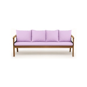 Setgarden Bankkissen-Set, lila, 180x60 cm + 4 Rückenkissen für 3-Sitzer Gartenbank.