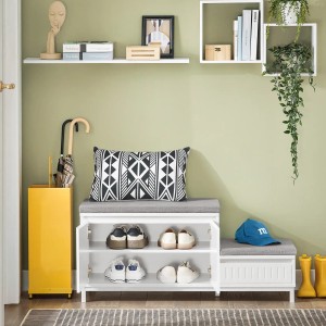 SoBuy Kinder Schuhbank mit Sitzfläche Garderobenbank mit Stauraum Weiß FSR172-W