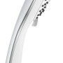 Handbrause-Set Broadway in Chrom-Weiß, 5 Strahlarten, mit Antikalk-Noppen.