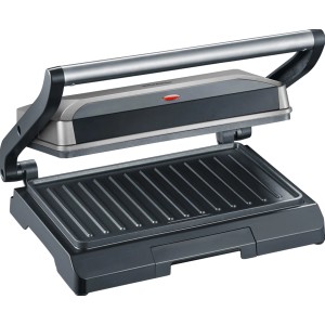 Severin Kompakt-Multigrill KG 2394, Elektrogrill mit Antihaftbeschichtung und Edelstahlgriff.