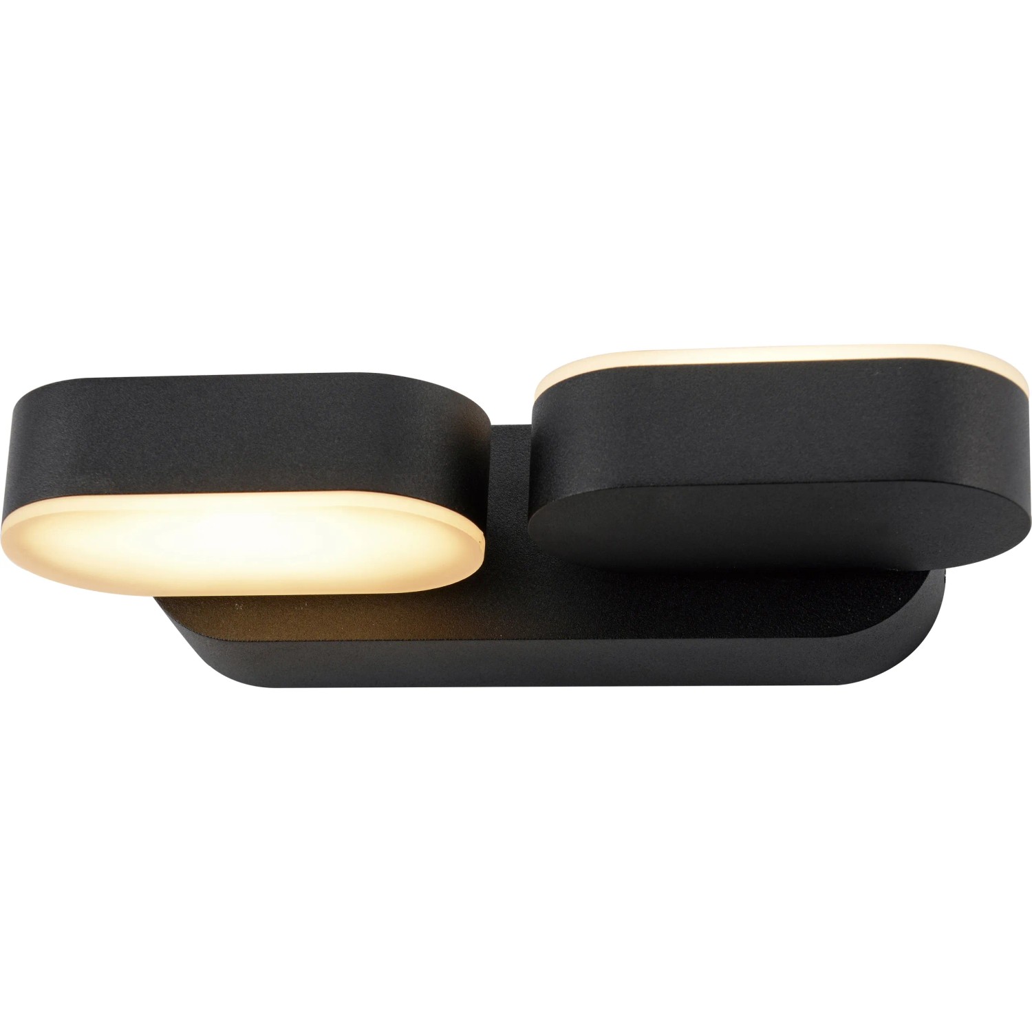 Moderne LED`s light Außenwandleuchte Oval 340° in Schwarz mit warmweißem Licht.