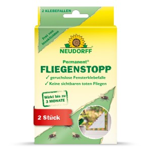 Neudorff Klebefalle Permanent Fliegenstopp, 2 Stück. Fensterfalle gegen Fliegen und Insekten.