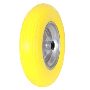 TRUTZHOLM Schubkarrenrad Vollgummi 4.00-8  4.80 mit Achse PU Stahlfelge