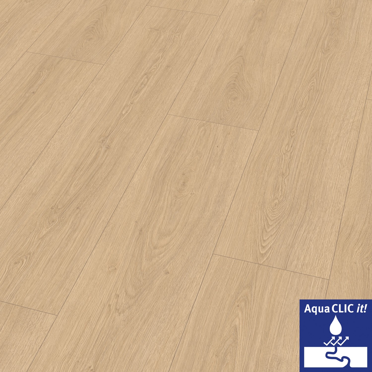 Wasserfestes Laminat Egger AquaClick it Eiche Victoria Natur, 8 mm stark.