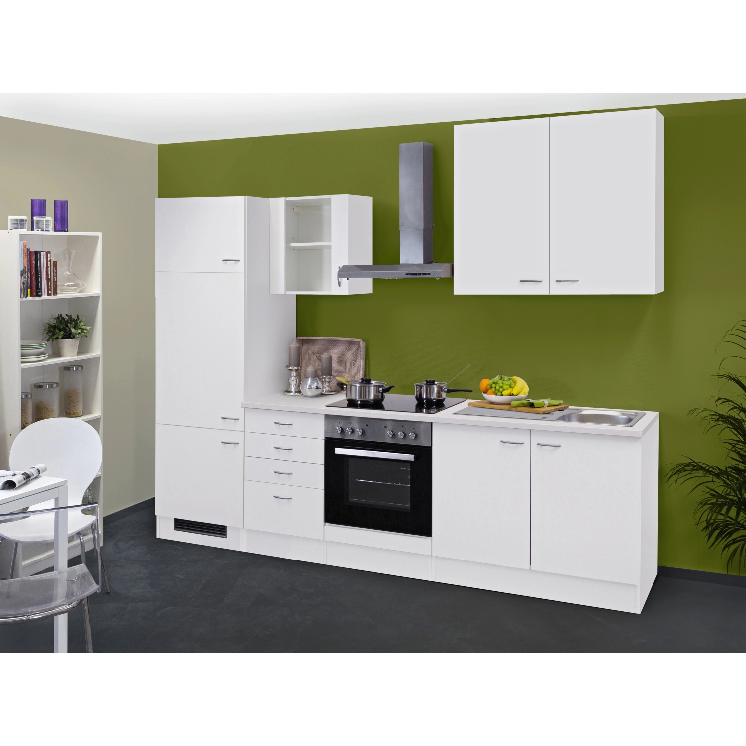 Flex-Well Classic Küchenzeile/Küchenblock Wito 270 cm Weiß