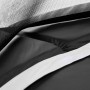 Detailaufnahme: Schwarzes Salta Trampolin Premium, Schutzrand und Sicherheitsnetz.