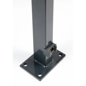 Floraworld Zaunpfosten, 169 cm, anthrazit, mit Bodenplatte für Zaunbau & Sichtschutz.