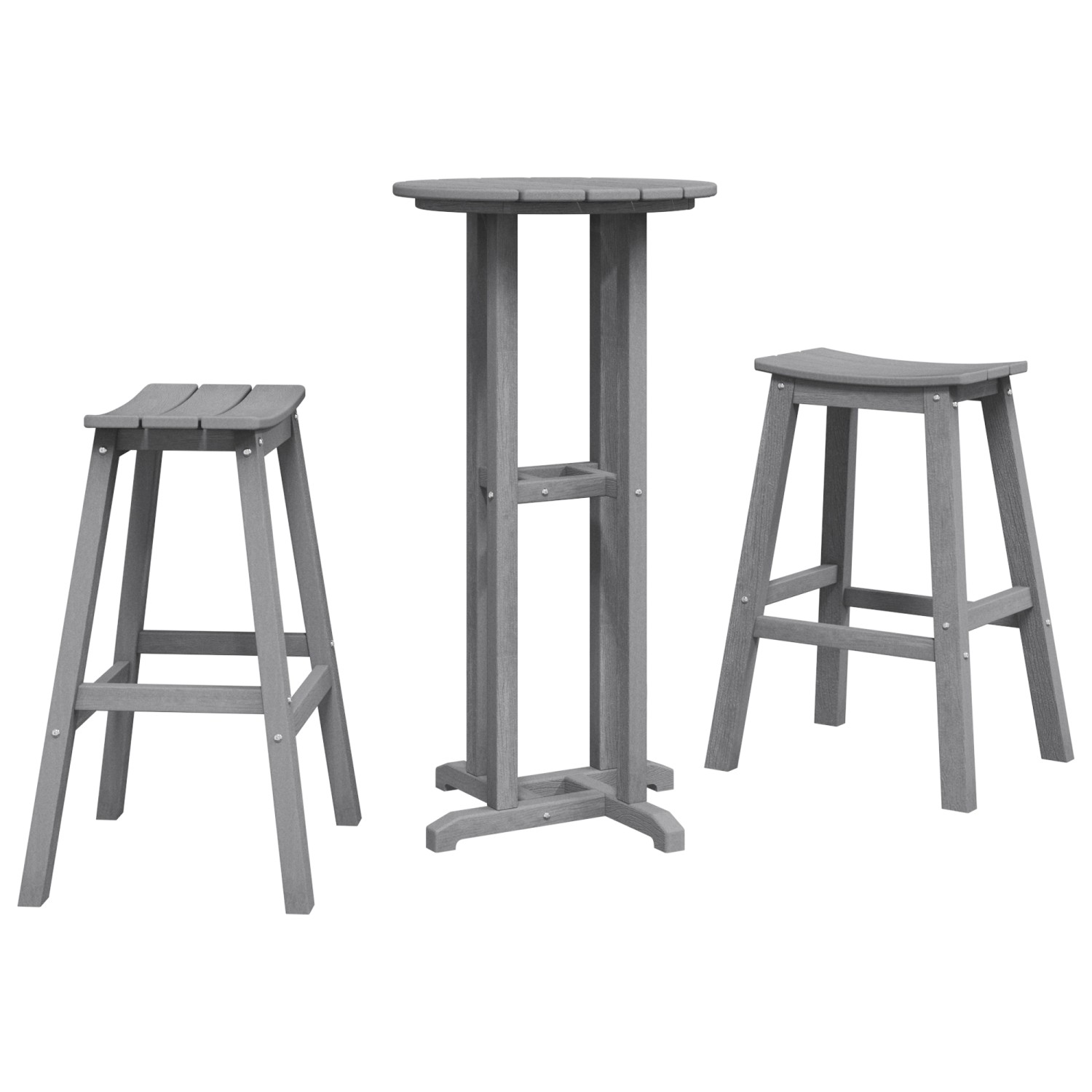 vidaXL 3-Teiliges Garten Bar Set Hellgrau HDPE 3335803 günstig online kaufen