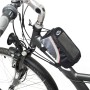 Tectake Fahrradtasche am Fahrradrahmen, wasserabweisend, schwarz, grau, rot.