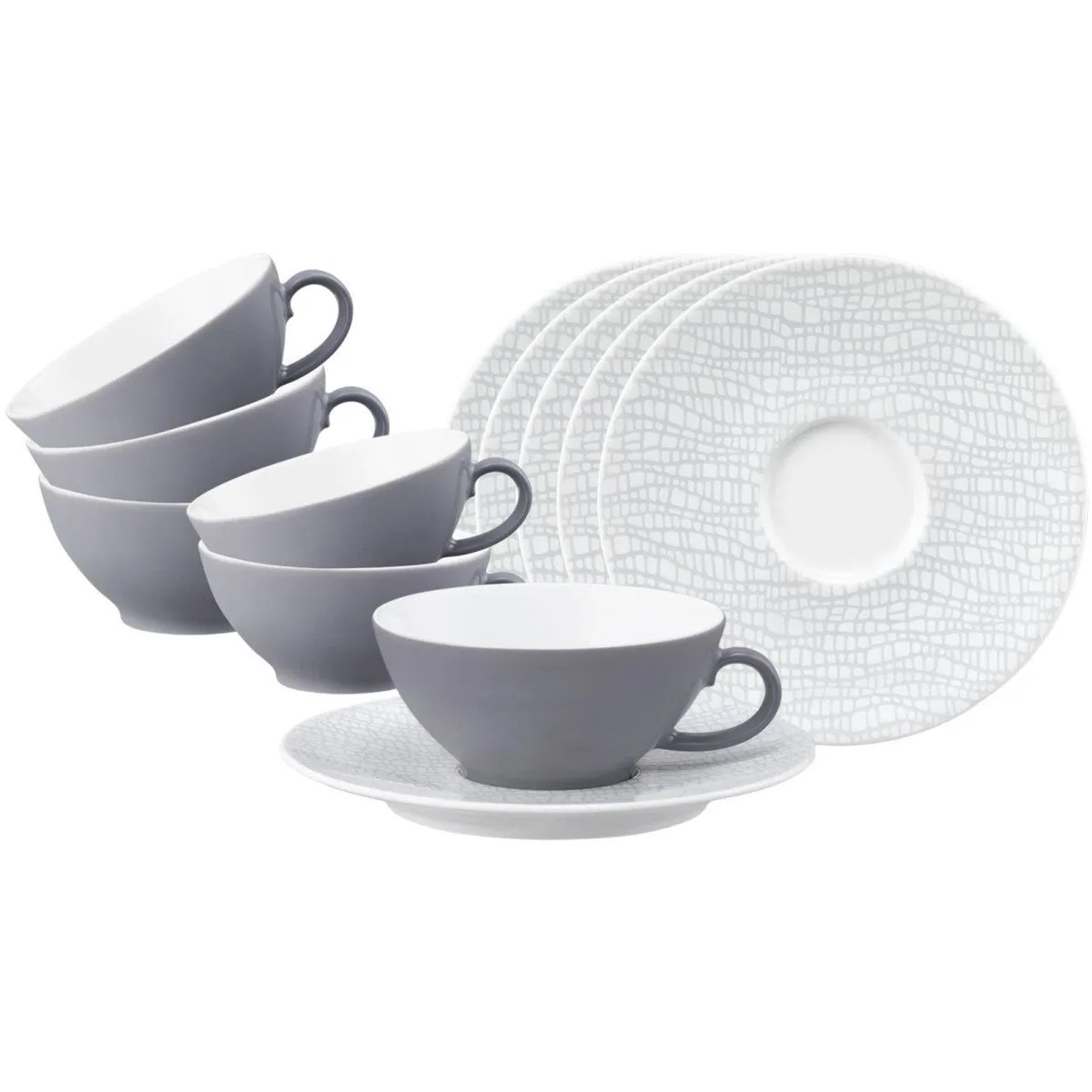 Seltmann Weiden Life Fashion Teetasse mit Untertasse 140 ml 6er Set Elegant Grey