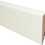 Grundierte, runde MDF Sockelleiste, 70x16x2600 mm, zur individuellen Gestaltung.