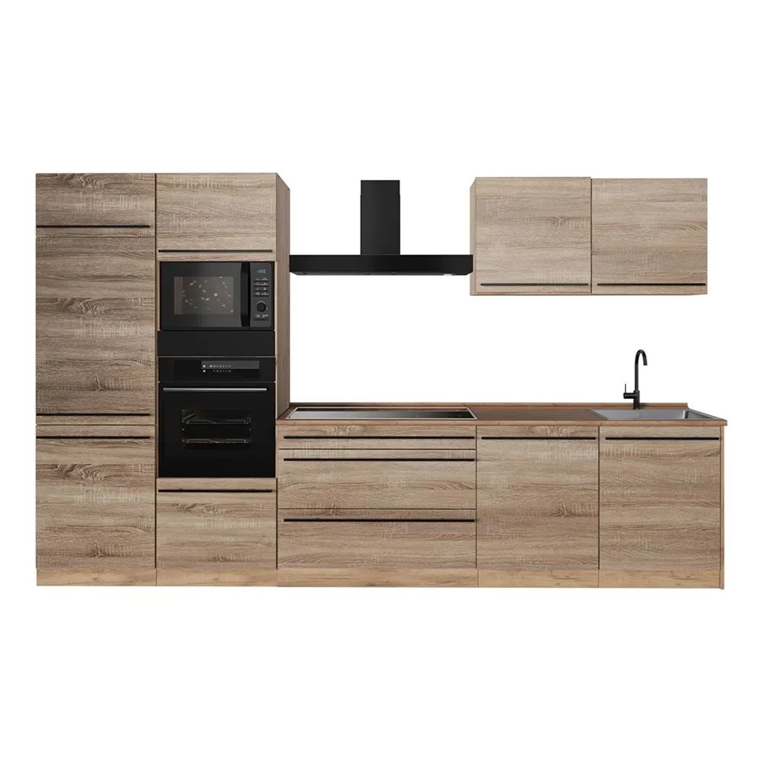 Vicco Küchenzeile R-Line Sonoma/Goldkraft Eiche 340 x 207 Arbeitsplatte Goldkraft Eiche Art Nr 67350
