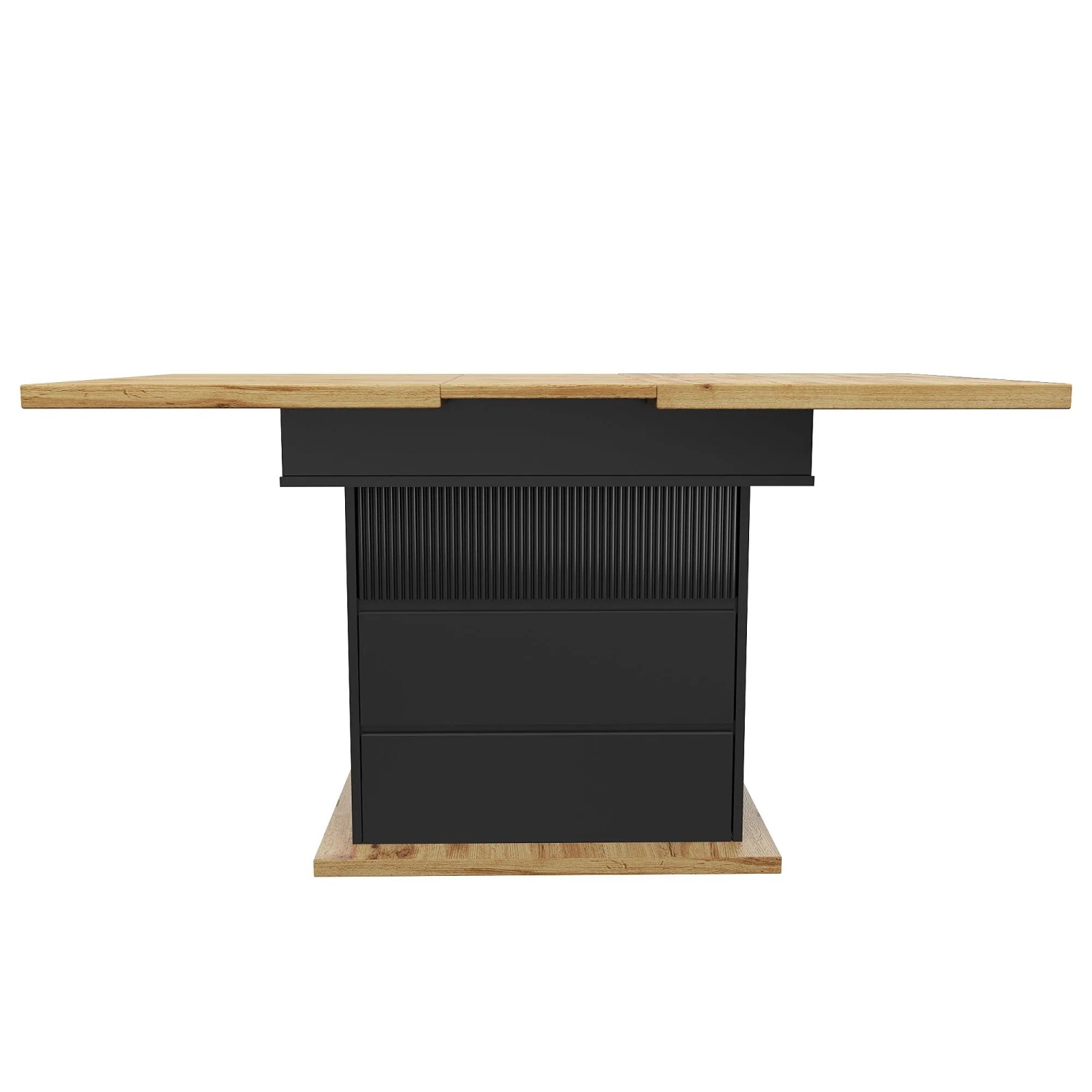 Merax Esstisch 110x140x80 cm Schwarz Ausziehbar 3 Ablageebenen 4 Bis 6 Personen