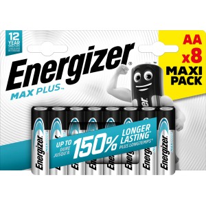 Energizer Max Plus AA Mignon Batterien, 8er-Pack. Alkali-Batterien für Geräte mit hohem Energiebedarf.