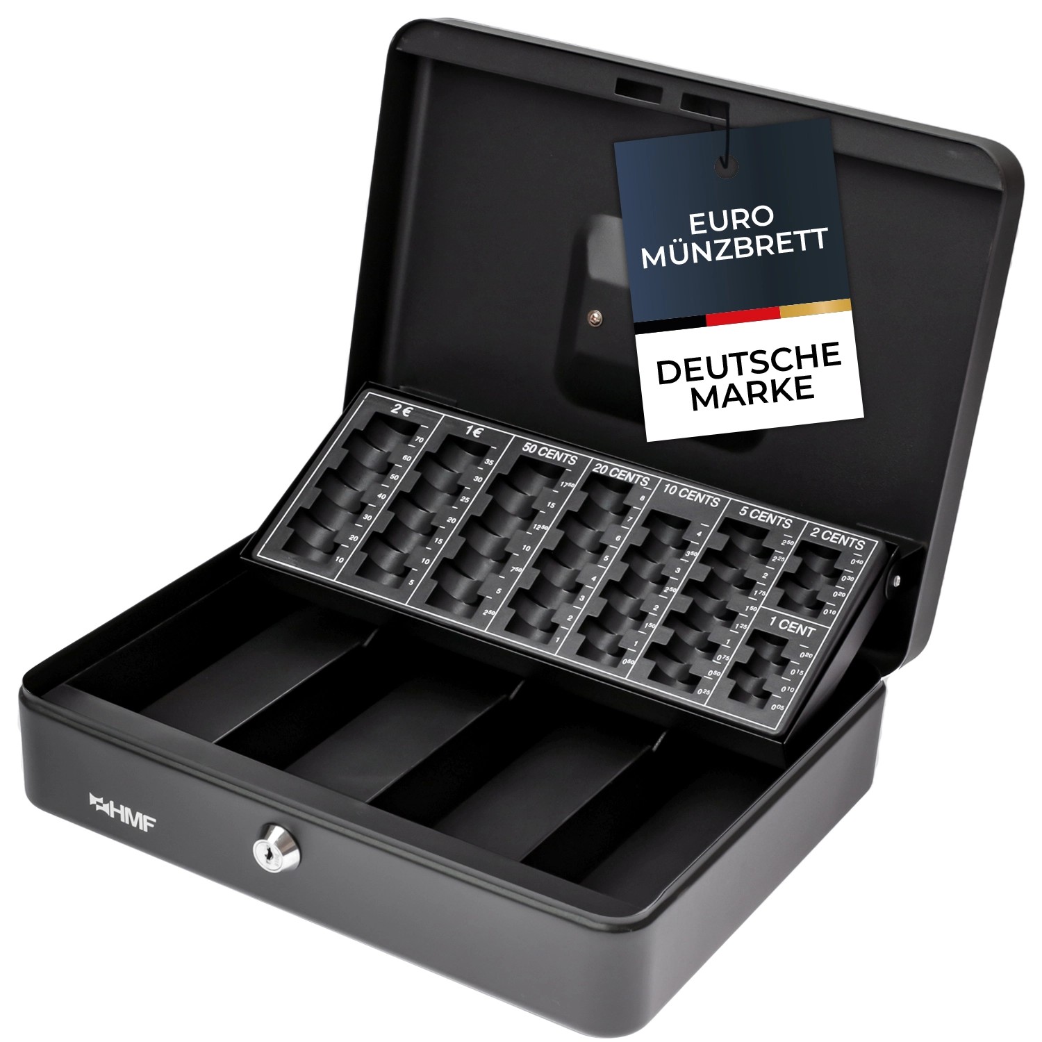 HMF 4215-02 Geldkassette Münzzählbrett 30 x 24 x 8 cm Schwarz günstig online kaufen