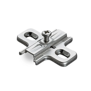 SALICE Kreuzmontageplatte Serie 200 H3 Langloch für Holzschrauben Nickel Matt