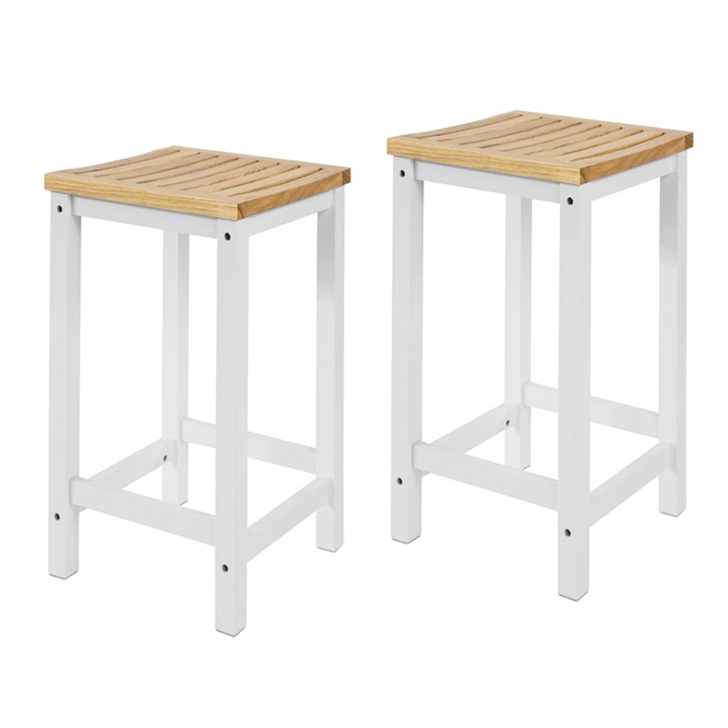 SoBuy 2er Set Esszimmerstuhl Küchenstuhl Barhocker Massivholz 35x61x35cm We günstig online kaufen