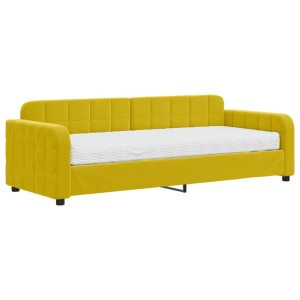 vidaXL Tagesbett mit Matratze Gelb 80x200 cm Samt 3196903