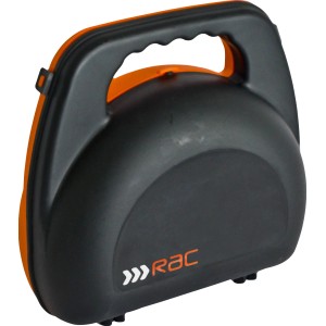 Heim RAC Reise-Futter- und Wasserbox für Hunde, schwarz/orange.