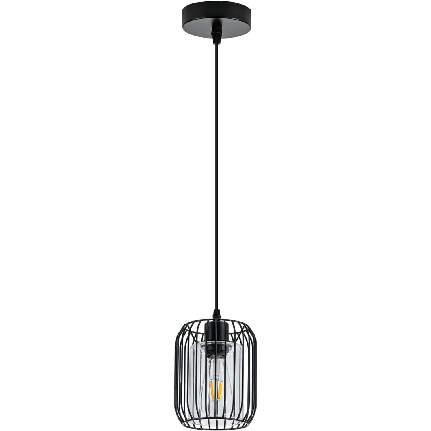 Nettlife Yazdani Pendelleuchte aus Metall Schwarz L 8 cm