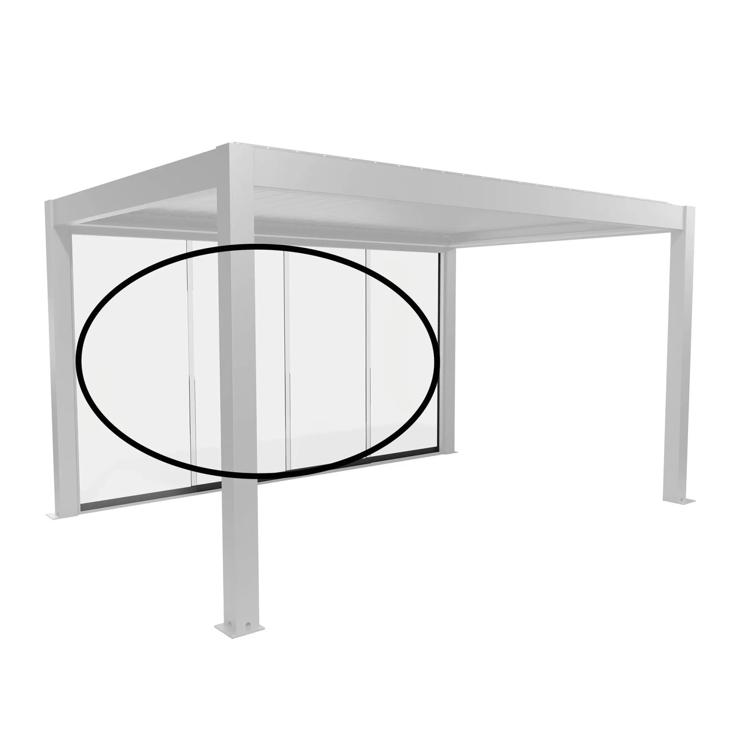 Biohort Glasschiebewand Klarglas Gr. 3,5m Quarzgrau-Metallic Pergola
