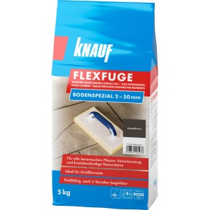 Knauf Flexfuge Bodenspezial Dunkelbraun 5kg: Sack Fugenmörtel für Fliesen und Naturstein.