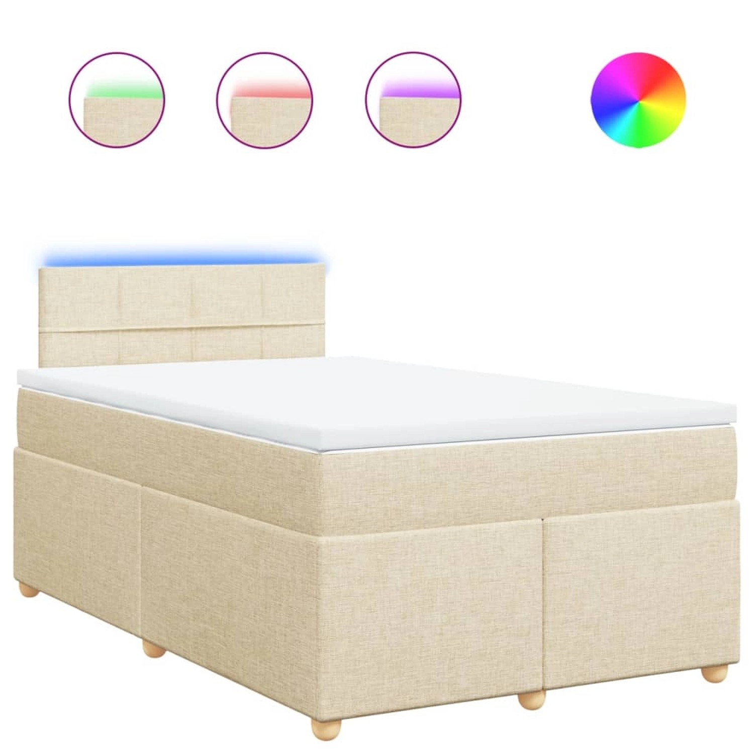 vidaXL Boxspringbett mit Matratze Creme 120x190 cm Stoff 3288924 günstig online kaufen