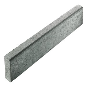 Grauer Tiefbordstein aus Beton, 8x30x100 cm, für Beet- und Wegbegrenzung.