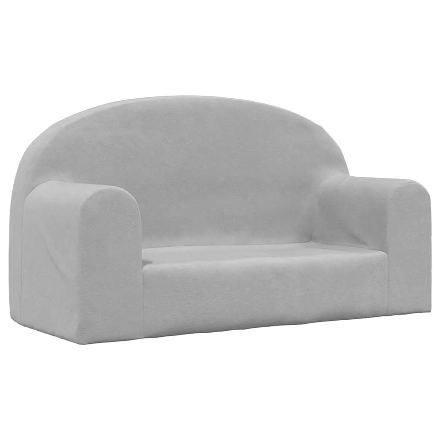 vidaXL Kindersofa 2-Sitzer Hellgrau Weich Plüsch 357011