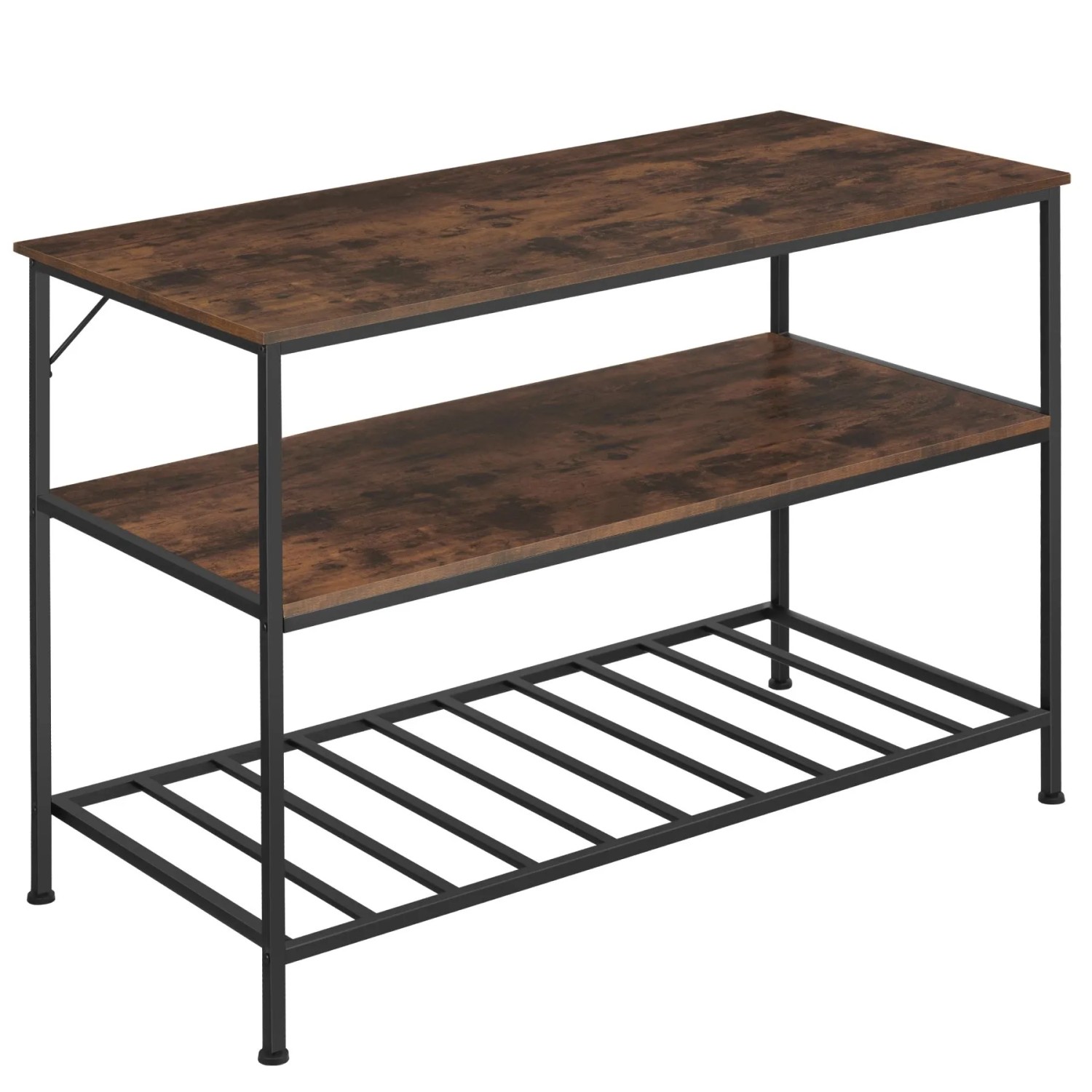 Tectake Küchenregal Akeley Industrial Style Holz und Stahl  120 x 60 x 90 50 cm Industrial Holz Dunkel  Rustikal