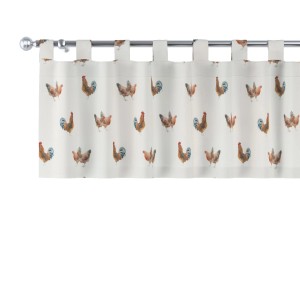 Dekorative Kurzgardine mit Schlaufen, Flowers Design in Braun-Creme, Tiermotiv.