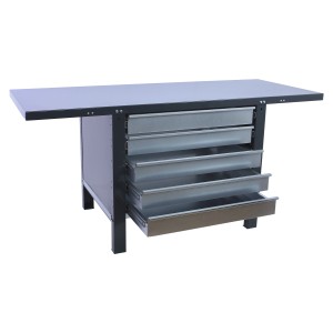 PROREGAL Werkbank BUFFALO METAL Mit 5x Schublade HxBxT 83x180x73cm Traglast 700kg Anthrazit