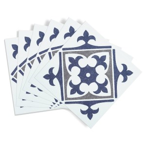 d-c-fix Wandfliesen Nadia, 6er-Set, 15x15 cm, blaues Dekor für Wanddekoration.