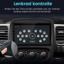 Junsun Autoradio im Armaturenbrett, zeigt Lenkradsteuerung für Lautstärke und Titel. Komfortable Bedienung für Renault Trafic/Opel Vivaro.