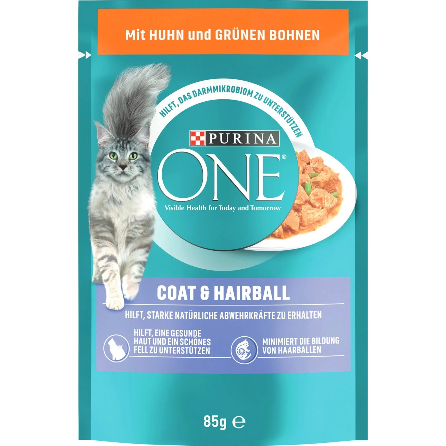Purina One Katzenfutter Coat&Hairball mit Huhn und grünen Bohnen 26x85 g