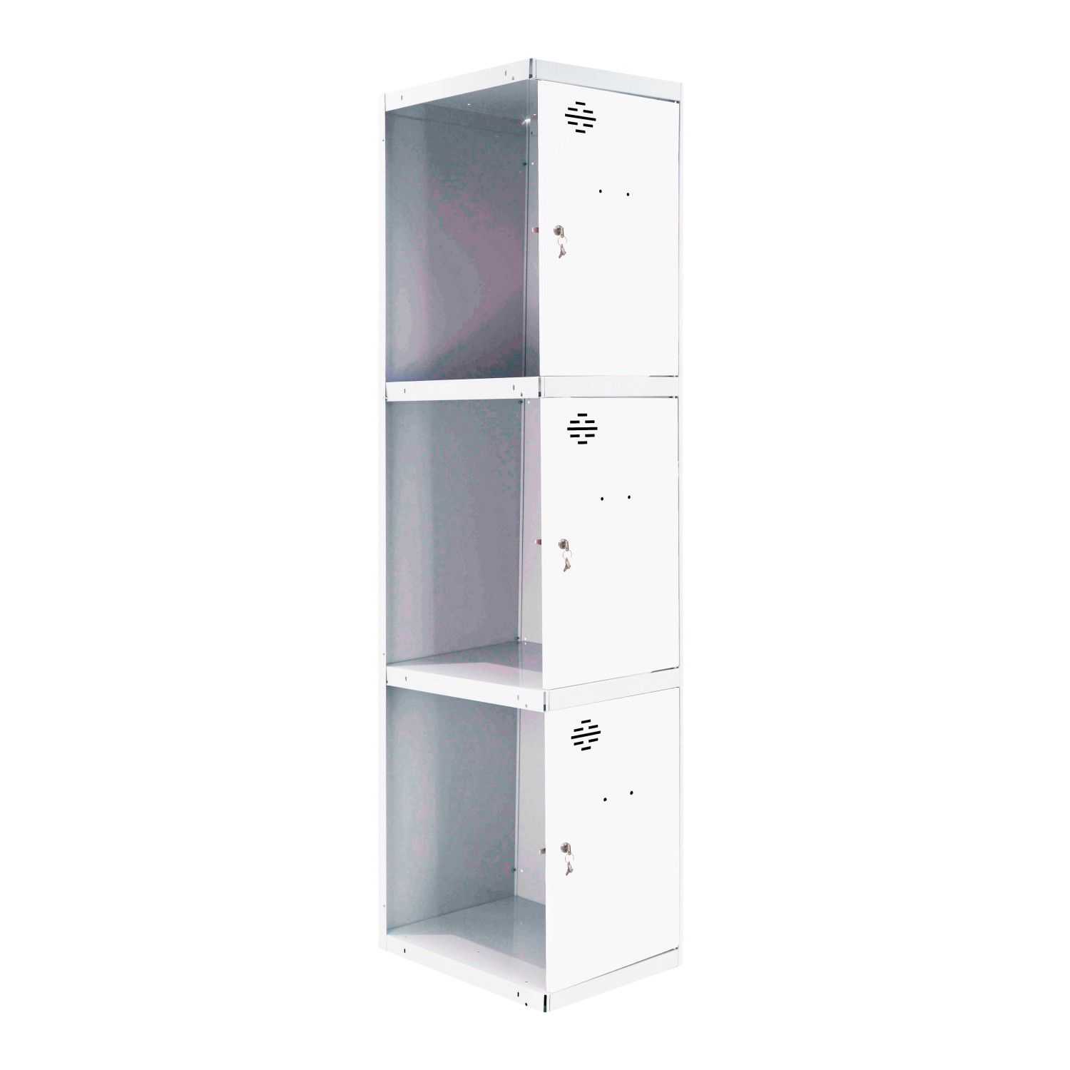 PROREGAL Spind AMEGO HxBxT 180 x 40 x 50 cm 3 Abteile Anbaumodul Weiß-Weiß günstig online kaufen