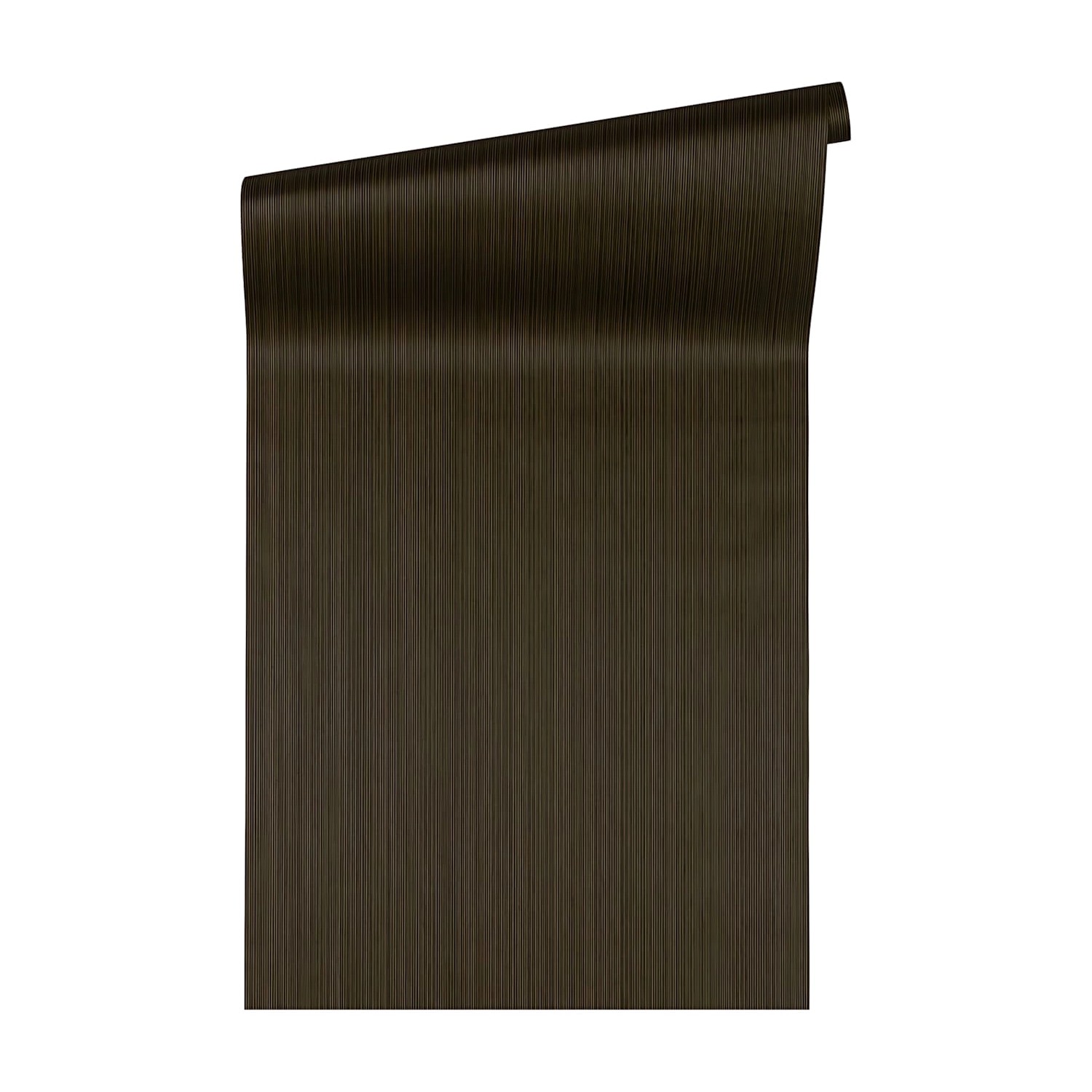 PROFHOME Grafik Tapete in Schwarz und Gold mit glänzenden Streifen.