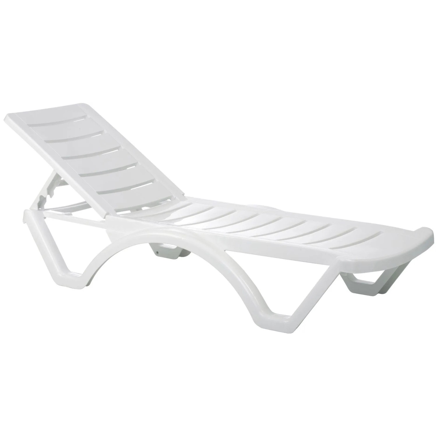 DELUKE Sonnenliege NELLA 4er Set Klappbar 50x187x30cm Kunststoff Weiß Gartenliege Strandliege