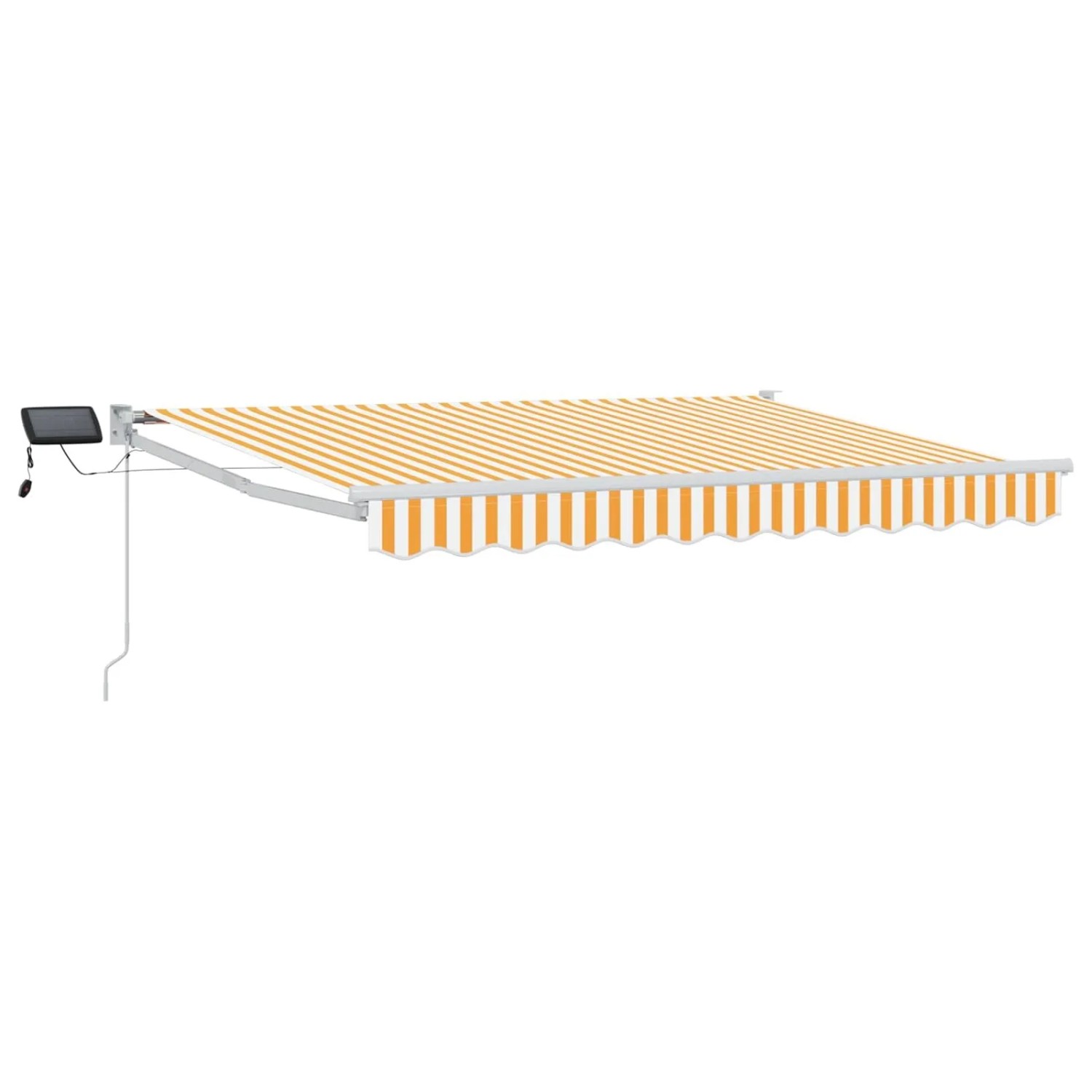 vidaXL Manuelle Gelenkarmmarkise mit LEDs Orange und Weiß 3,5 x 2,5 m 3419267