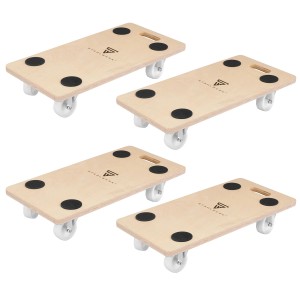 STAHLWERK Rollwagen 4er Set, je 58x29 cm, bis 250 kg belastbar. Transportroller für Werkstattwagen.