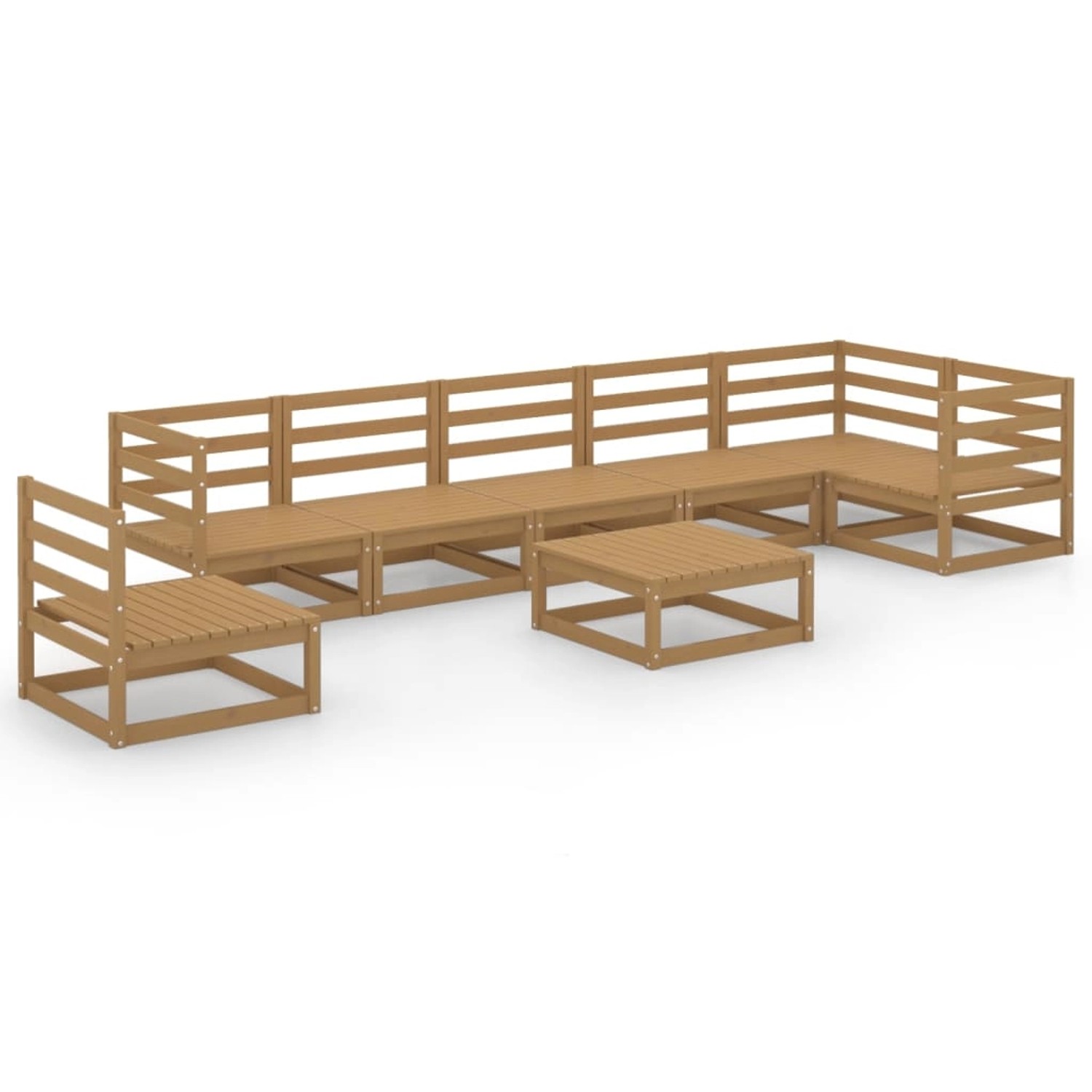 vidaXL 8-tlg Garten-Lounge-Set Honigbraun Massivholz Kiefer Modell 12 günstig online kaufen