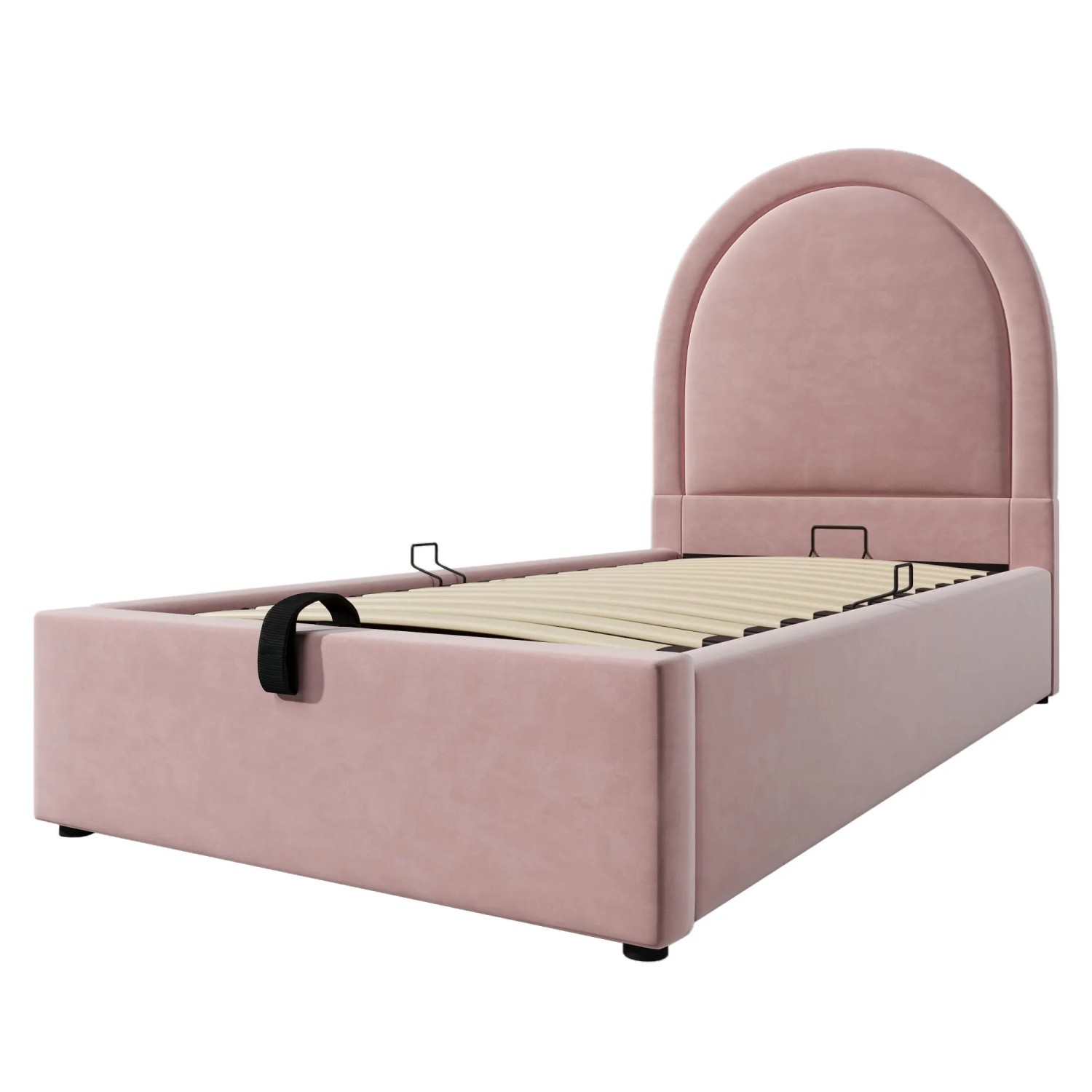 KOMHTOM Polsterbett 90x200Cm Kinderbett Einzelbett Samt Rosa Für Jungen & Mädchen Ohne Matratze