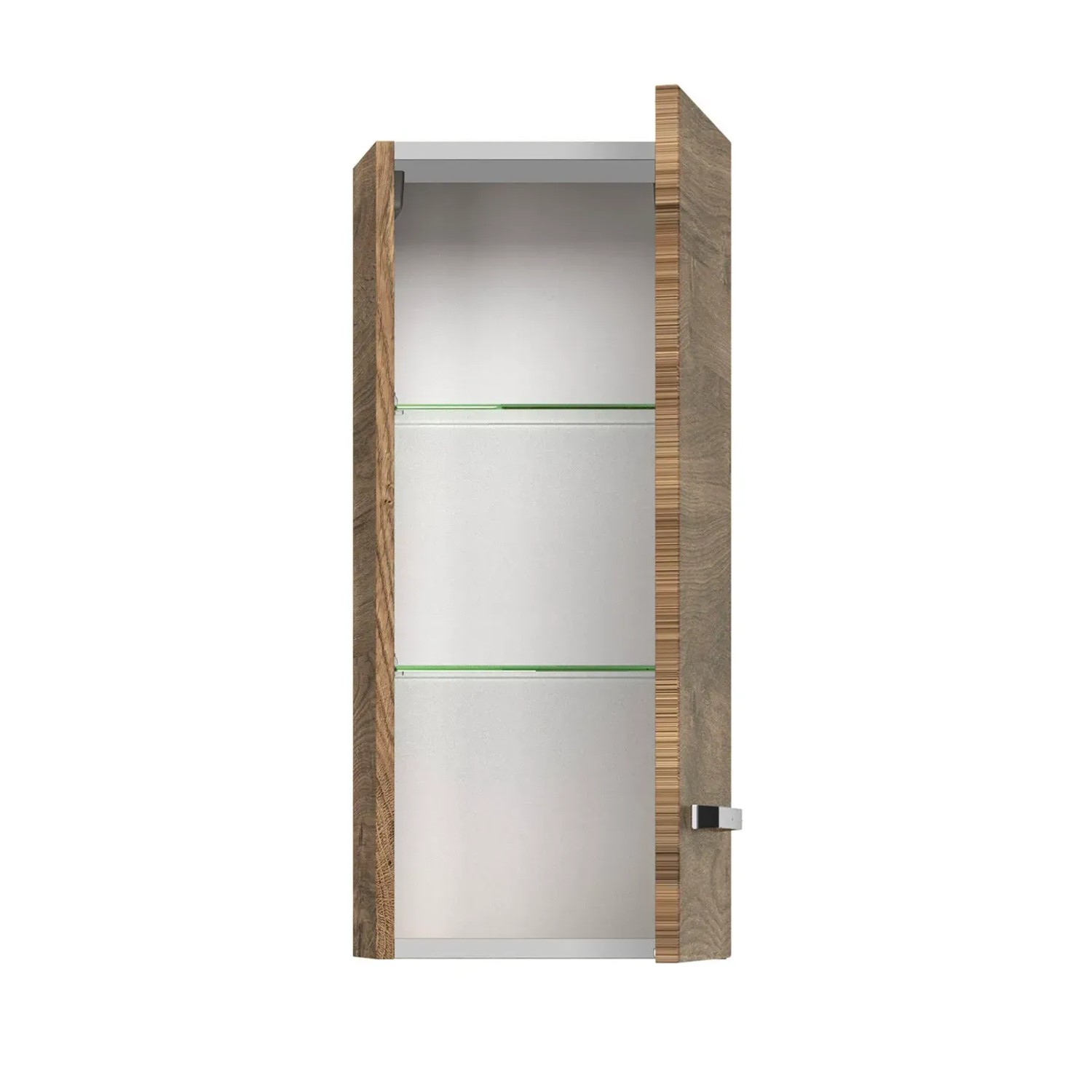 Pelipal Bad-Hängeschrank Serie 4010, Eiche Ribbeck quer, 30 cm breit, mit zwei Glasböden.