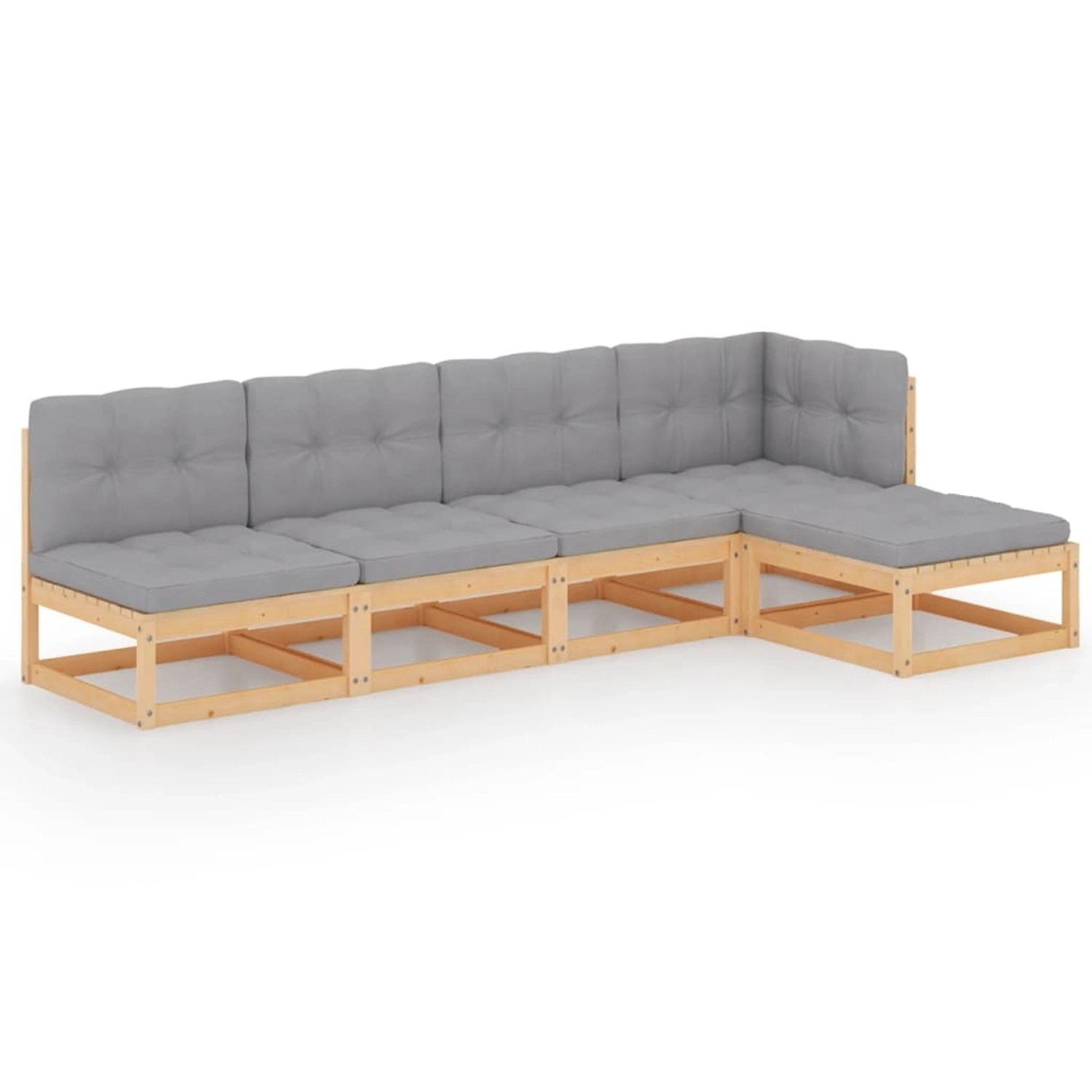 5-tlg. Garten-lounge-set Mit Kissen Kiefer Massivholz günstig online kaufen