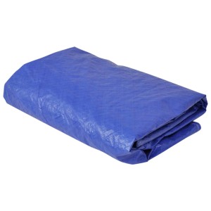 Zwei dunkelblaue furnicato Poolabdeckungen, PE, rund, 540 cm, 90 g/m².